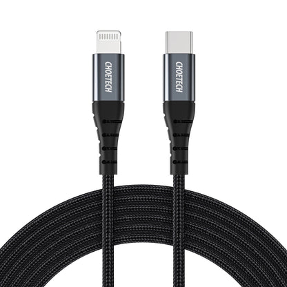 Cabo USB-C para Lightning Choetech Fast Charging IP0041 / PD 18W / 480Mb/s / 3A 2m / Preto
