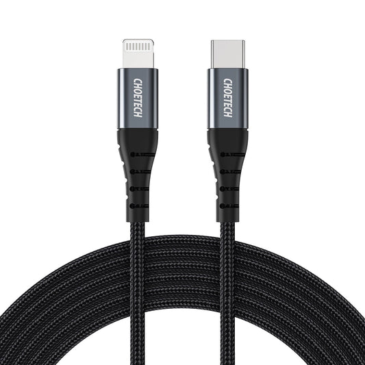 Cabo USB-C para Lightning Choetech Fast Charging IP0041 / PD 18W / 480Mb/s / 3A 2m / Preto