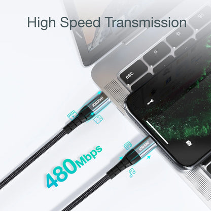 Cabo USB-C para Lightning Choetech Fast Charging IP0041 / PD 18W / 480Mb/s / 3A 2m / Preto