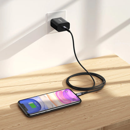 Cabo USB-C para Lightning Choetech Fast Charging IP0041 / PD 18W / 480Mb/s / 3A 2m / Preto