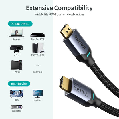 Cabo HDMI para HDMI Choetech XHH01 / 8K / 2 metros / Preto