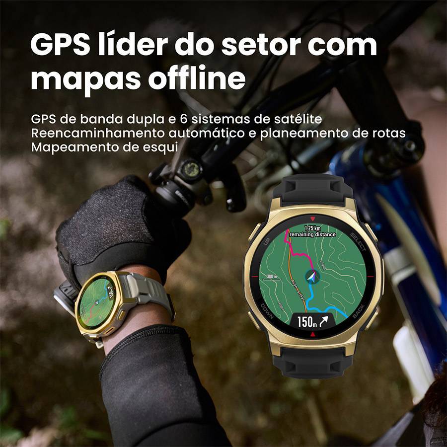 Smartwatch Amazfit T-Rex 3 Pro 44mm GPS Mapas 10ATM Arctic Gold