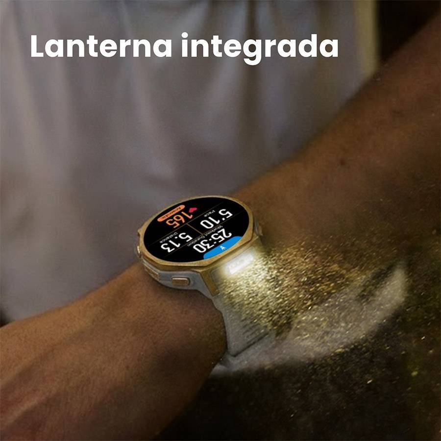 Smartwatch Amazfit T-Rex 3 Pro 44mm GPS Mapas 10ATM Arctic Gold