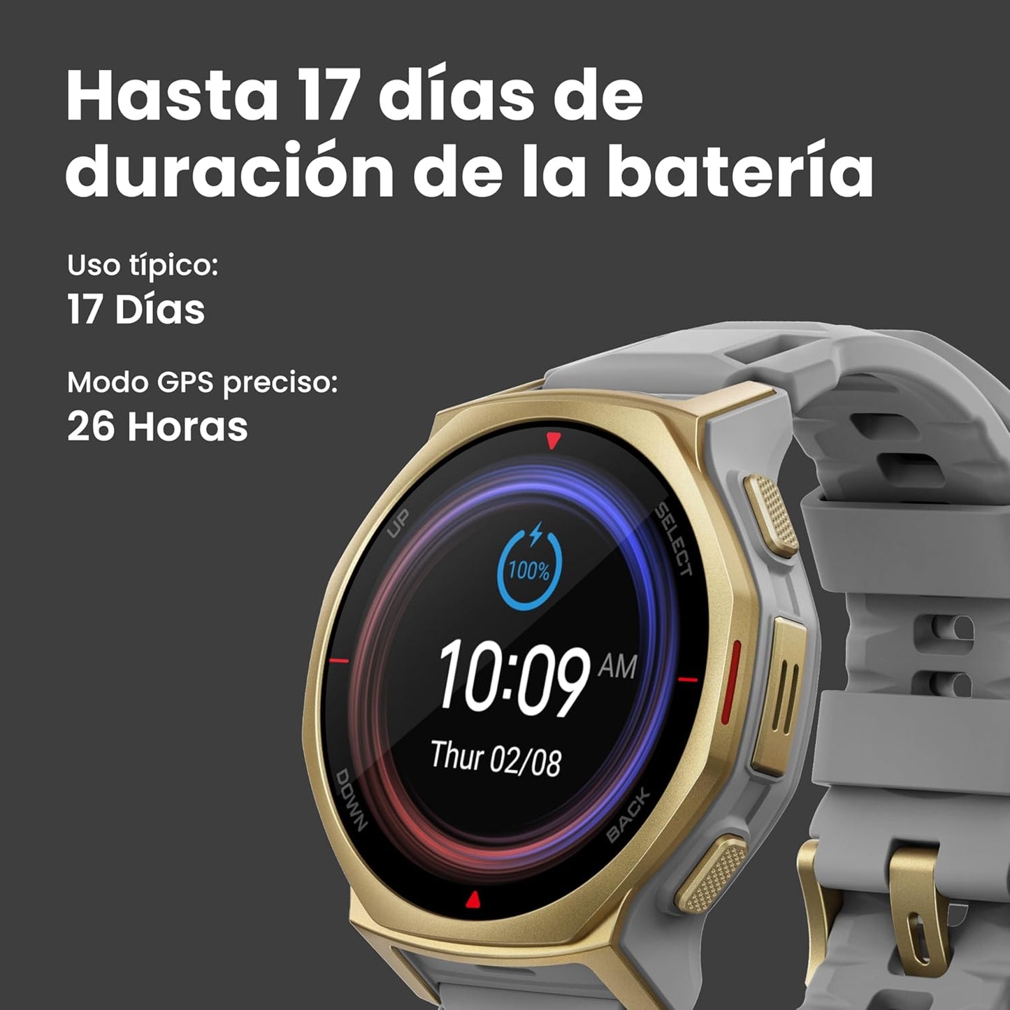 Smartwatch Amazfit T-Rex 3 Pro GPS AMOLED Safira Titânio
