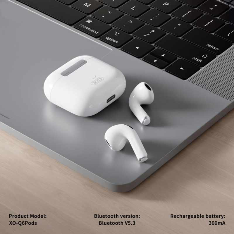 Auriculares Bluetooth XO Design Q6 Pods TWS Branco