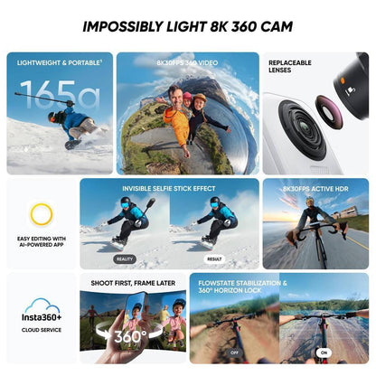 Câmara Action Cam Insta360 X4 Air 8K 360º Starter Bundle