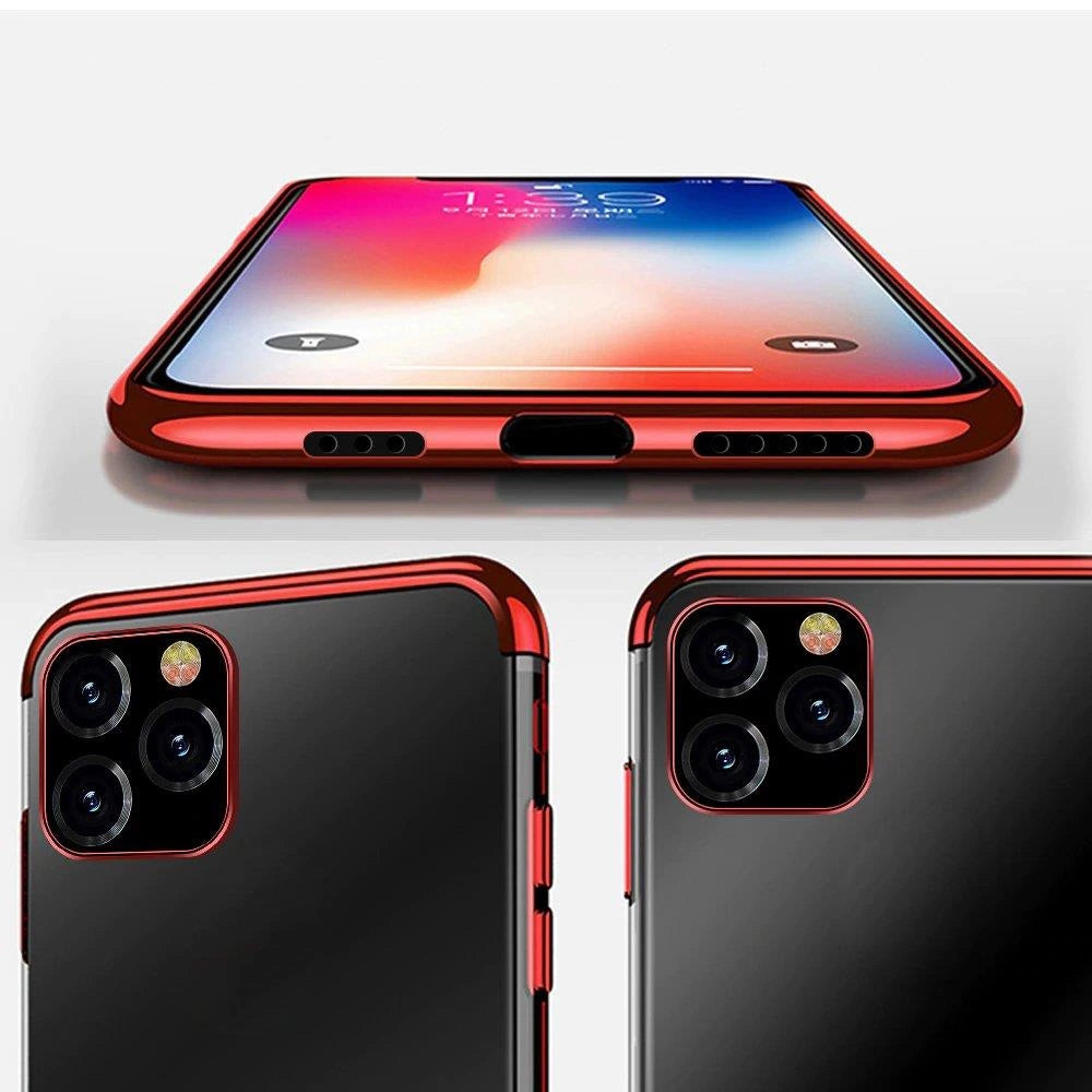 Clear Color Case Gel TPU Electroplating frame Cover for Xiaomi Mi 11 red_9