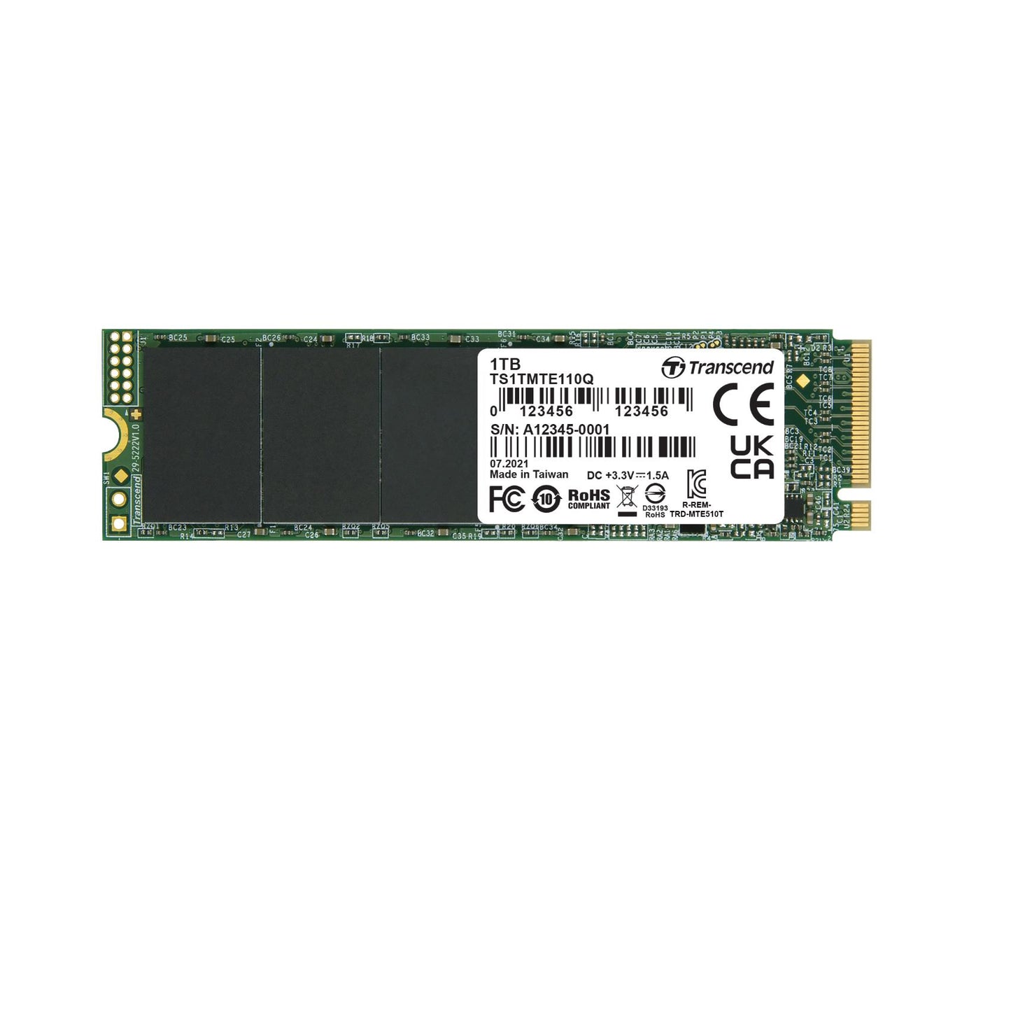 TS1TMTE110Q - SSD M.2 2280 da 1TB, PCIe Gen3x4, NVMe, QLC, senza DRAM_0