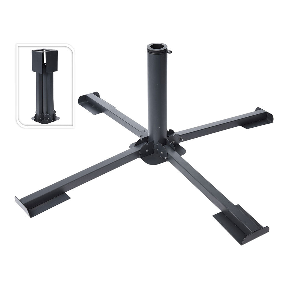 Base de guarda-sol dobrÃ¡vel em metal com 4 pÃ©s_0
