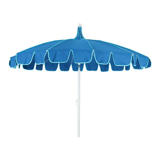 Parasol para jardim cor azul com rebordo verde-Ã¡gua, Ã¸195 x 215 cm,_0