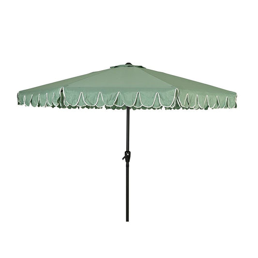Guarda-sol de jardim, verde com detalhes em branco, Ã¸270 x 235 cm_0