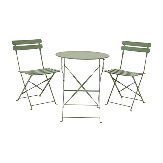 Conjunto de mesa e 2 cadeiras helsingborg, dobrÃ¡veis, em aÃ§o, verde_0