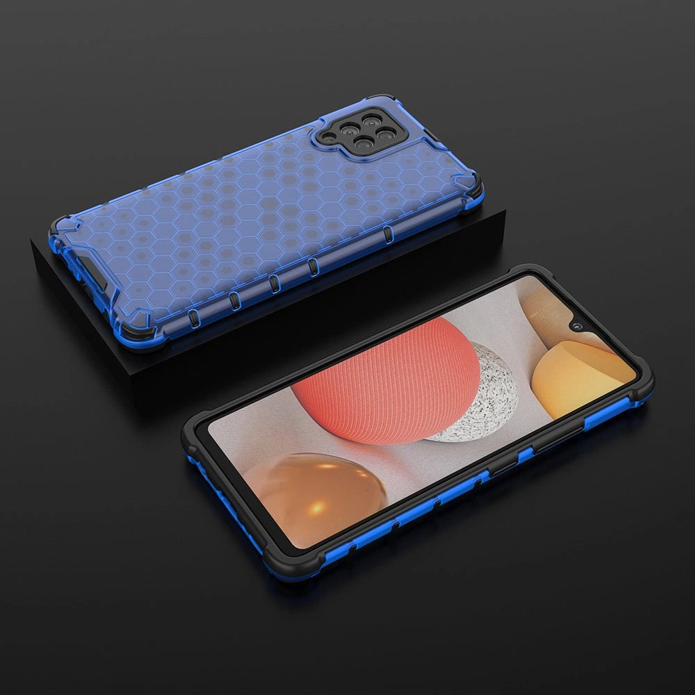 Honeycomb Case armor cover with TPU Bumper for Samsung Galaxy A42 5G blue_2