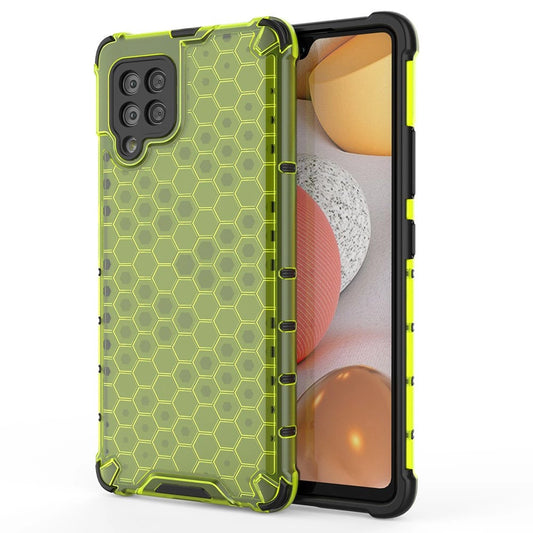 Honeycomb Case armor cover with TPU Bumper for Samsung Galaxy A42 5G green_0