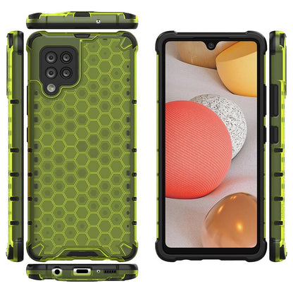 Honeycomb Case armor cover with TPU Bumper for Samsung Galaxy A42 5G green_1