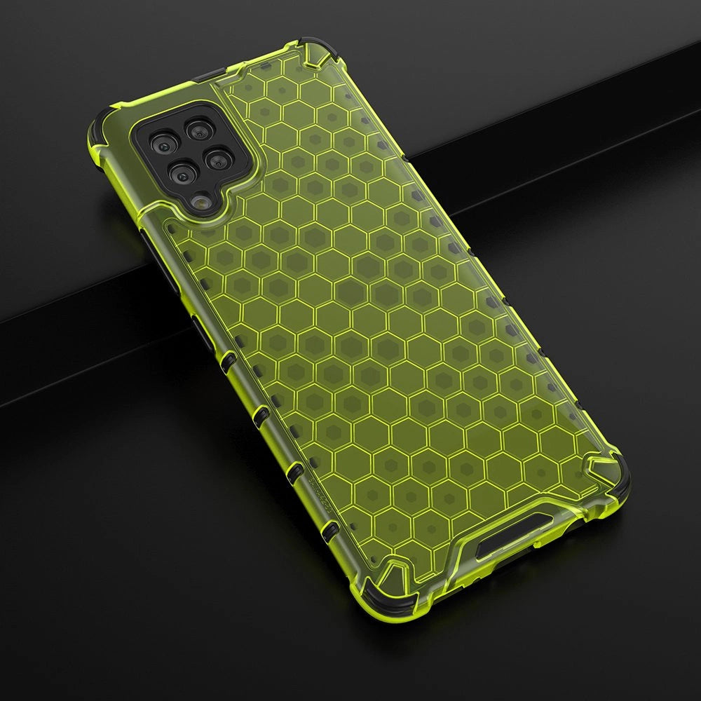 Honeycomb Case armor cover with TPU Bumper for Samsung Galaxy A42 5G green_3