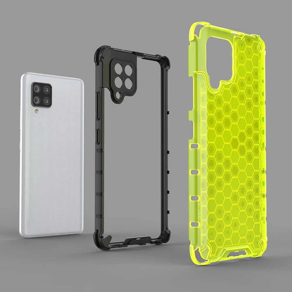 Honeycomb Case armor cover with TPU Bumper for Samsung Galaxy A42 5G green_4