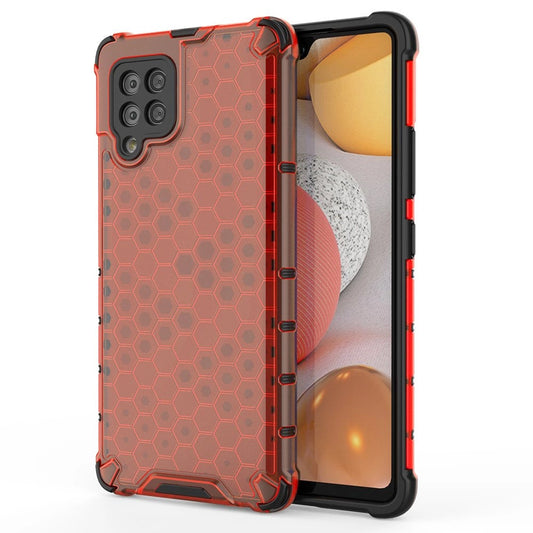 Honeycomb Case armor cover with TPU Bumper for Samsung Galaxy A42 5G red_0