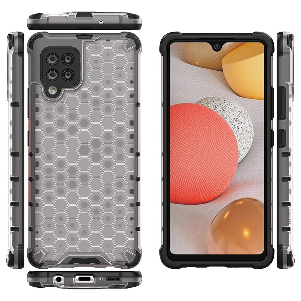Honeycomb Case armor cover with TPU Bumper for Samsung Galaxy A42 5G transparent_9