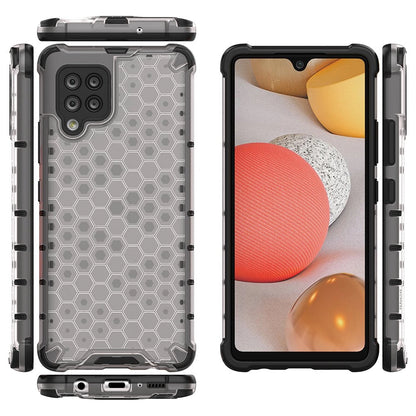 Honeycomb Case armor cover with TPU Bumper for Samsung Galaxy A42 5G transparent_9