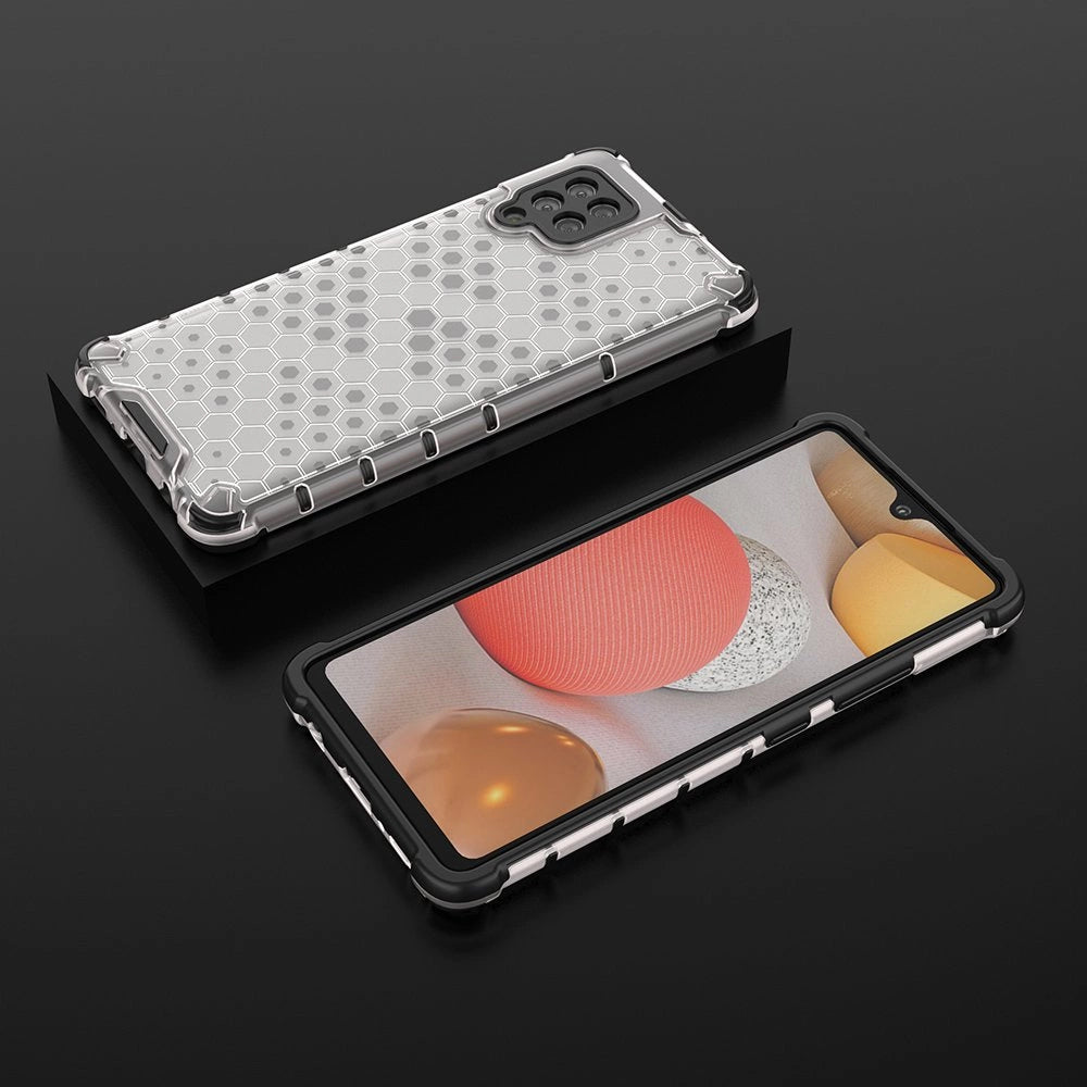 Honeycomb Case armor cover with TPU Bumper for Samsung Galaxy A42 5G transparent_11