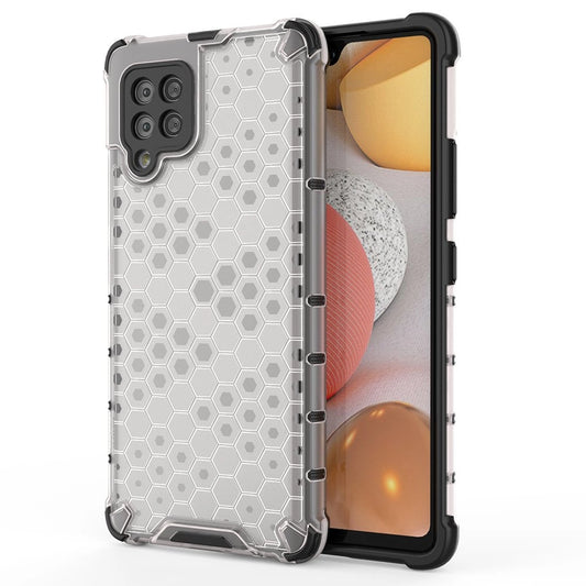 Honeycomb Case armor cover with TPU Bumper for Samsung Galaxy A42 5G transparent_0