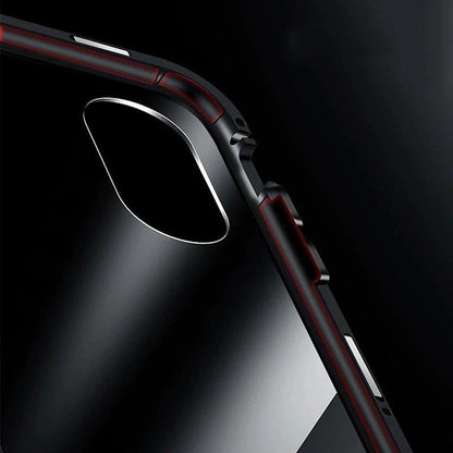 Wozinsky Full Magnetic Case Full Body Front and Back Cover with built-in glass for Vivo X60 black-transparent_11