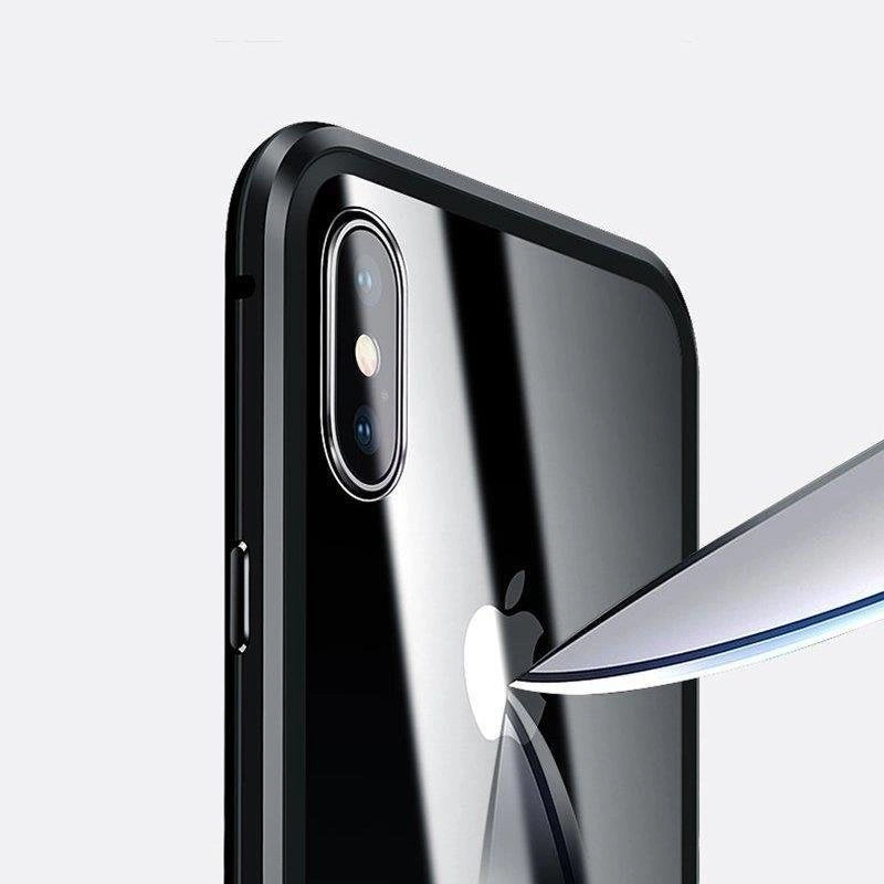 Wozinsky Full Magnetic Case Full Body Front and Back Cover with built-in glass for Vivo X60 black-transparent_12