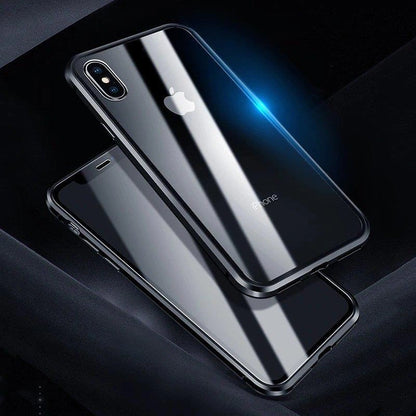 Wozinsky Full Magnetic Case Full Body Front and Back Cover with built-in glass for Vivo X60 black-transparent_14