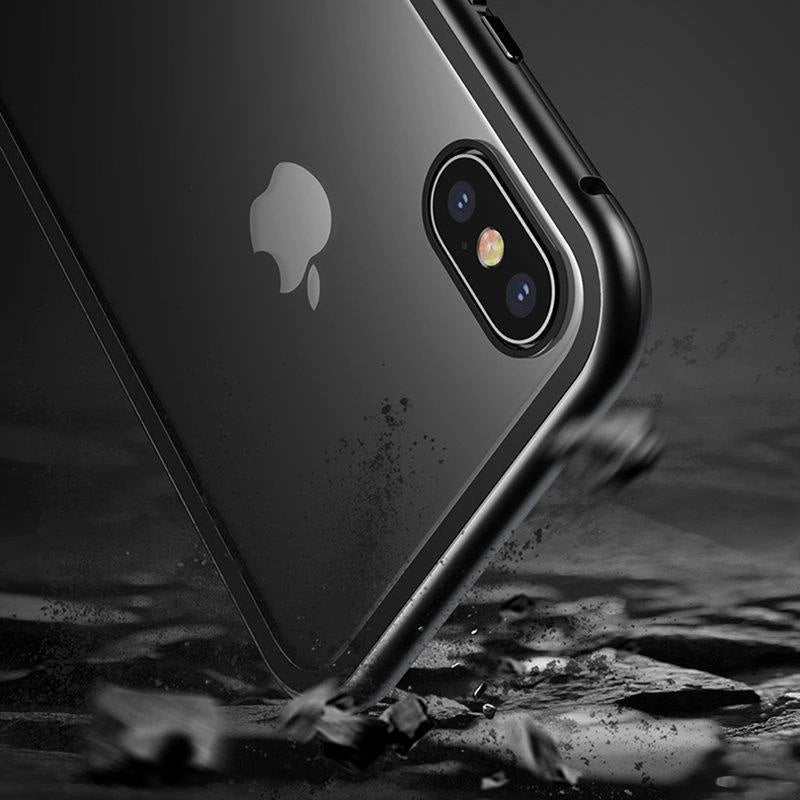 Wozinsky Full Magnetic Case Full Body Front and Back Cover with built-in glass for Vivo X60 black-transparent_15