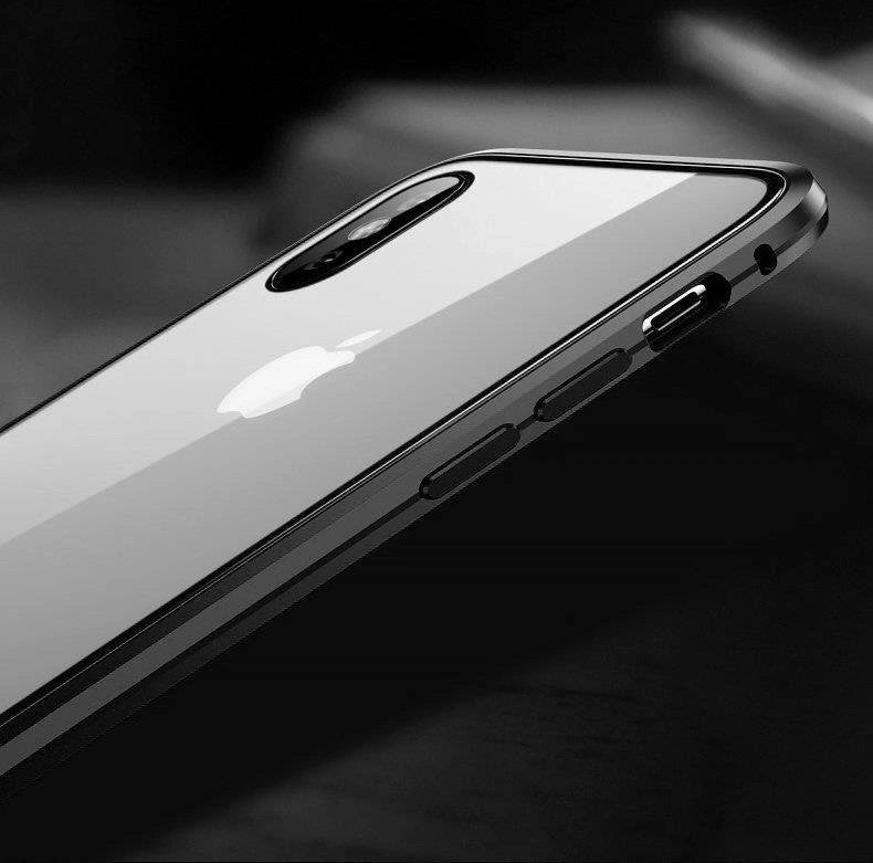 Wozinsky Full Magnetic Case Full Body Front and Back Cover with built-in glass for Vivo X60 black-transparent_18