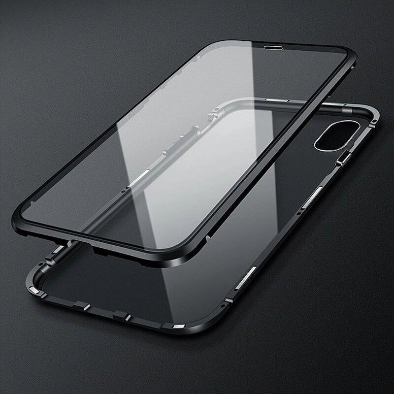 Wozinsky Full Magnetic Case Full Body Front and Back Cover with built-in glass for Vivo X60 black-transparent_20