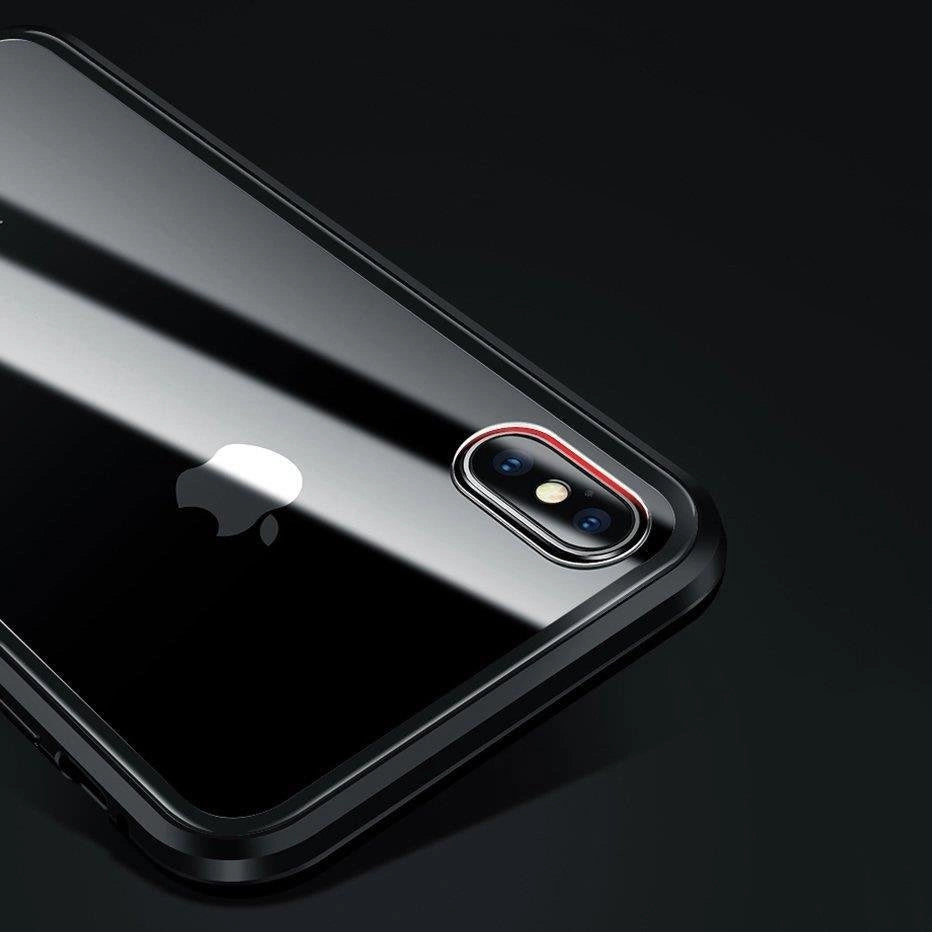 Wozinsky Full Magnetic Case Full Body Front and Back Cover with built-in glass for Vivo X60 black-transparent_21