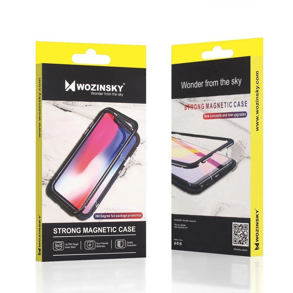 Wozinsky Full Magnetic Case Full Body Front and Back Cover with built-in glass for Vivo X60 black-transparent_22