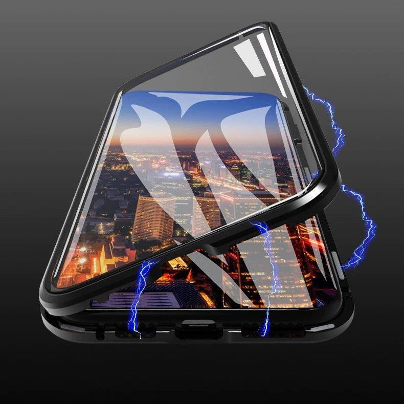 Wozinsky Full Magnetic Case Full Body Front and Back Cover with built-in glass for Vivo X60 black-transparent_5