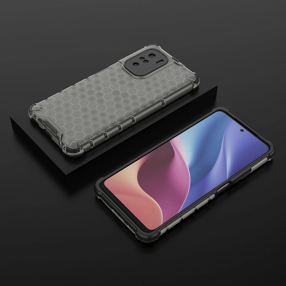 Honeycomb Case armor cover with TPU Bumper for Xiaomi Redmi K40 Pro+ / K40 Pro / K40 / Poco F3 black_2
