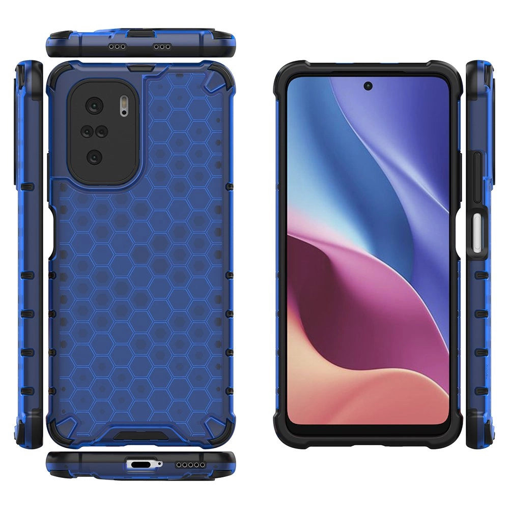 Honeycomb Case armor cover with TPU Bumper for Xiaomi Redmi K40 Pro+ / K40 Pro / K40 / Poco F3 blue_1