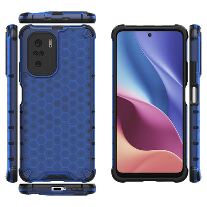 Honeycomb Case armor cover with TPU Bumper for Xiaomi Redmi K40 Pro+ / K40 Pro / K40 / Poco F3 blue_1