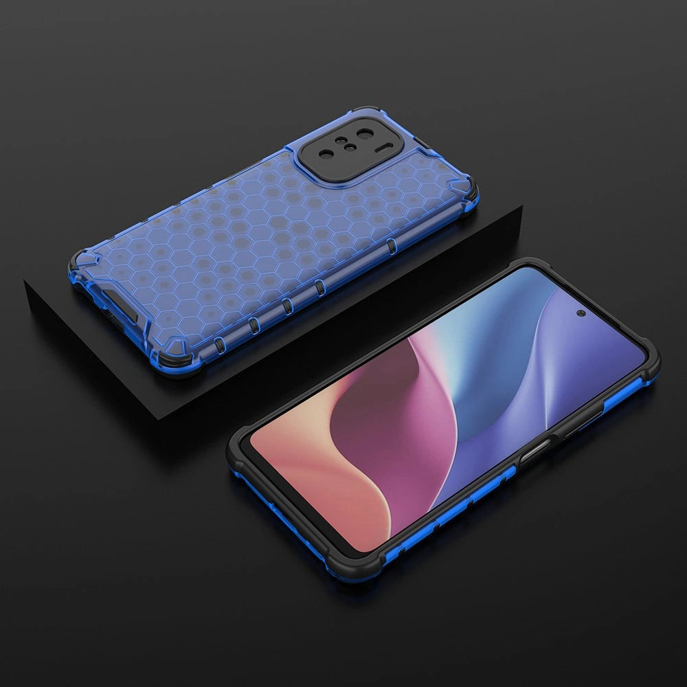 Honeycomb Case armor cover with TPU Bumper for Xiaomi Redmi K40 Pro+ / K40 Pro / K40 / Poco F3 blue_2