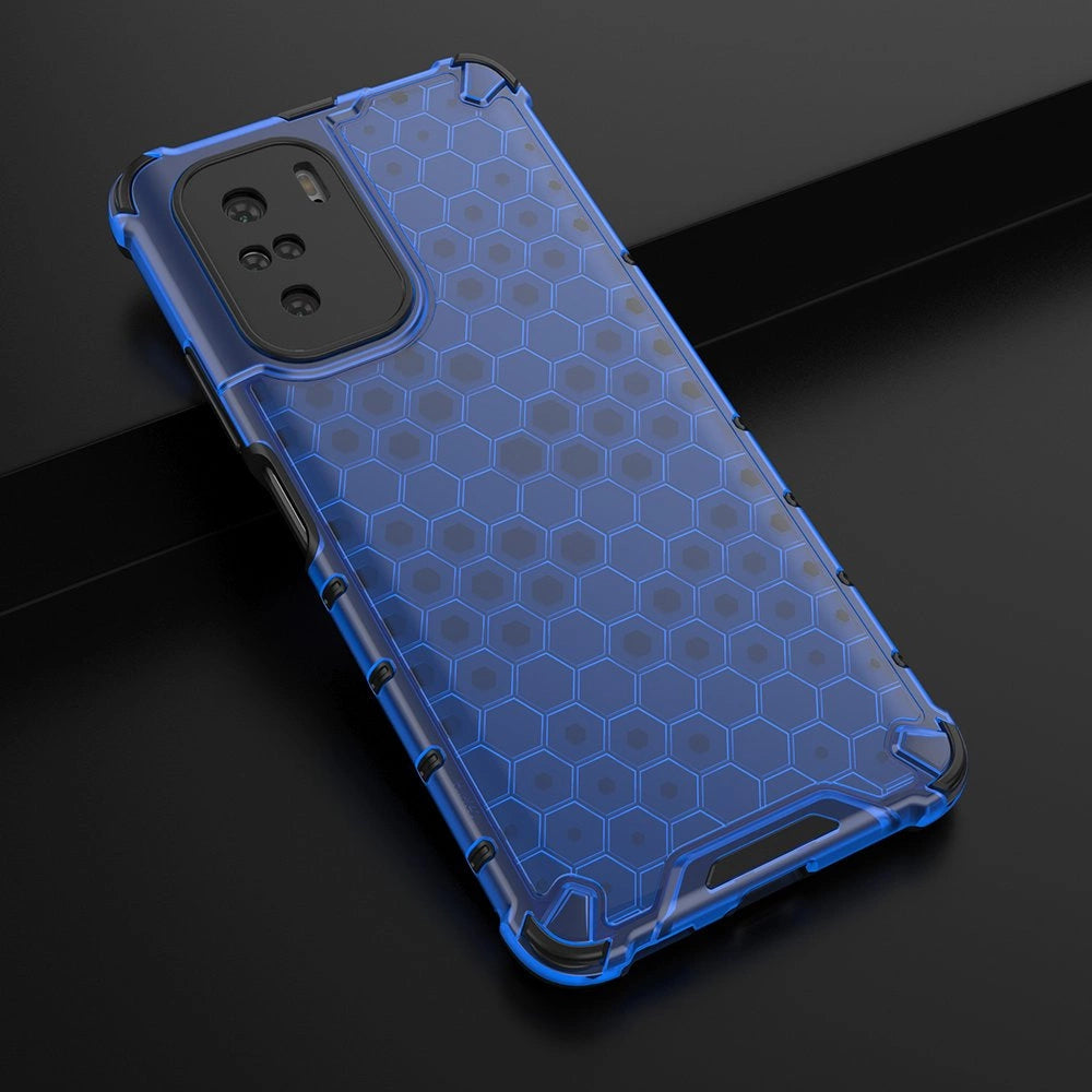 Honeycomb Case armor cover with TPU Bumper for Xiaomi Redmi K40 Pro+ / K40 Pro / K40 / Poco F3 blue_3