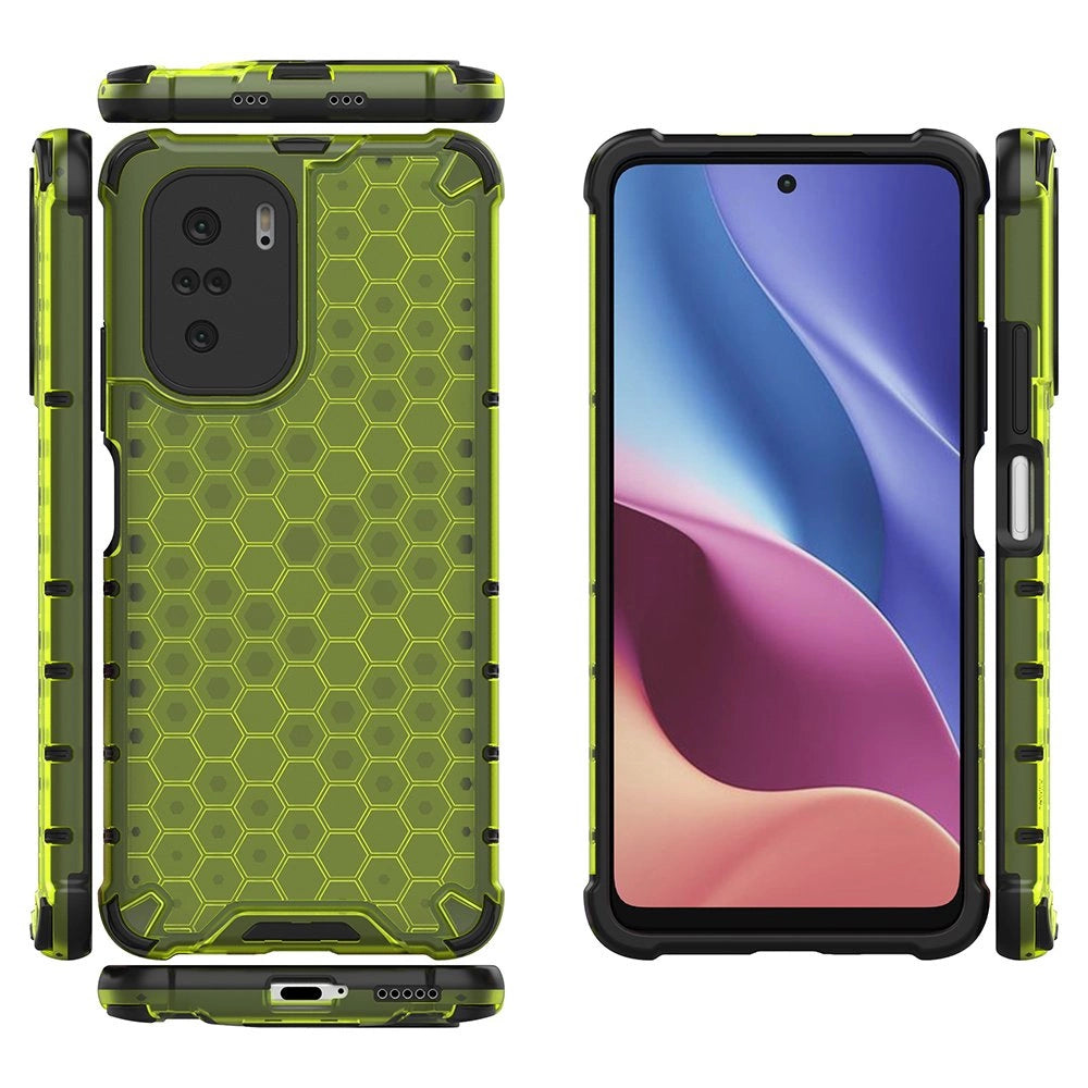 Honeycomb Case armor cover with TPU Bumper for Xiaomi Redmi K40 Pro+ / K40 Pro / K40 / Poco F3 green_1