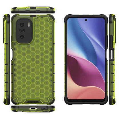 Honeycomb Case armor cover with TPU Bumper for Xiaomi Redmi K40 Pro+ / K40 Pro / K40 / Poco F3 green_1