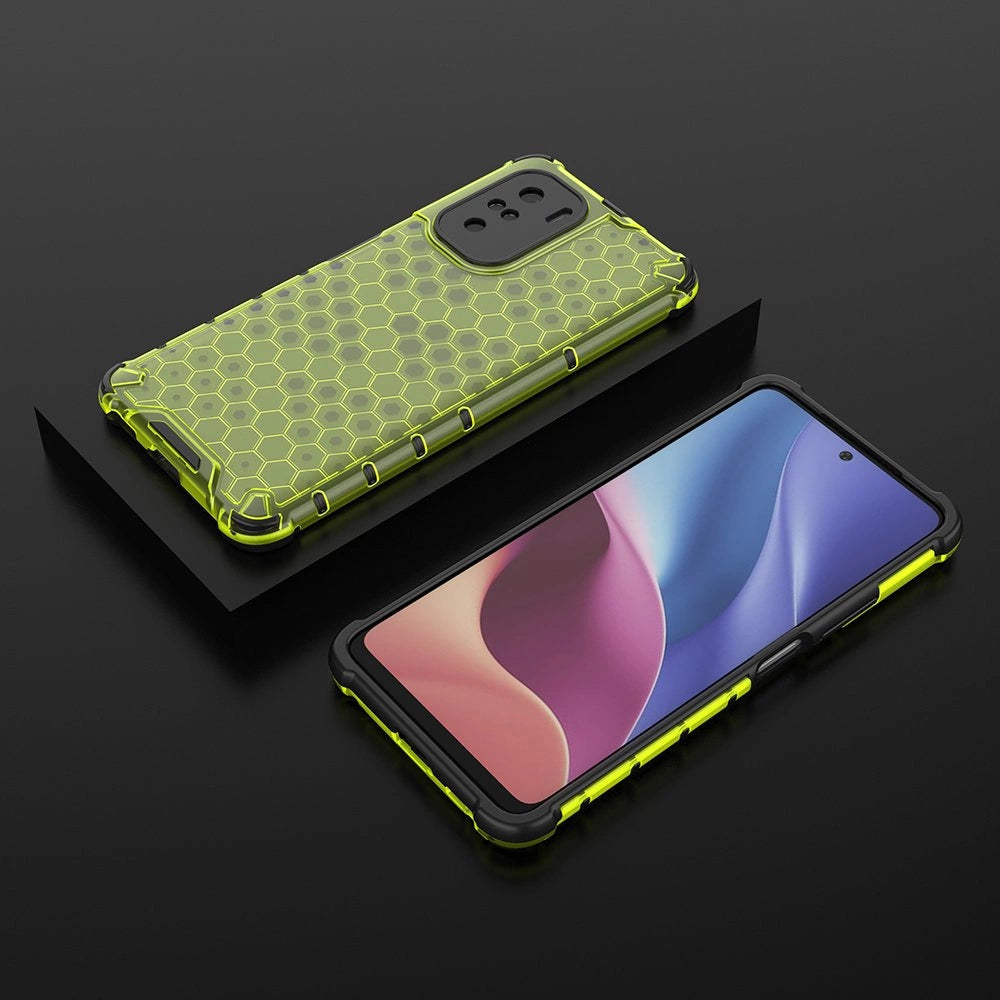 Honeycomb Case armor cover with TPU Bumper for Xiaomi Redmi K40 Pro+ / K40 Pro / K40 / Poco F3 green_2