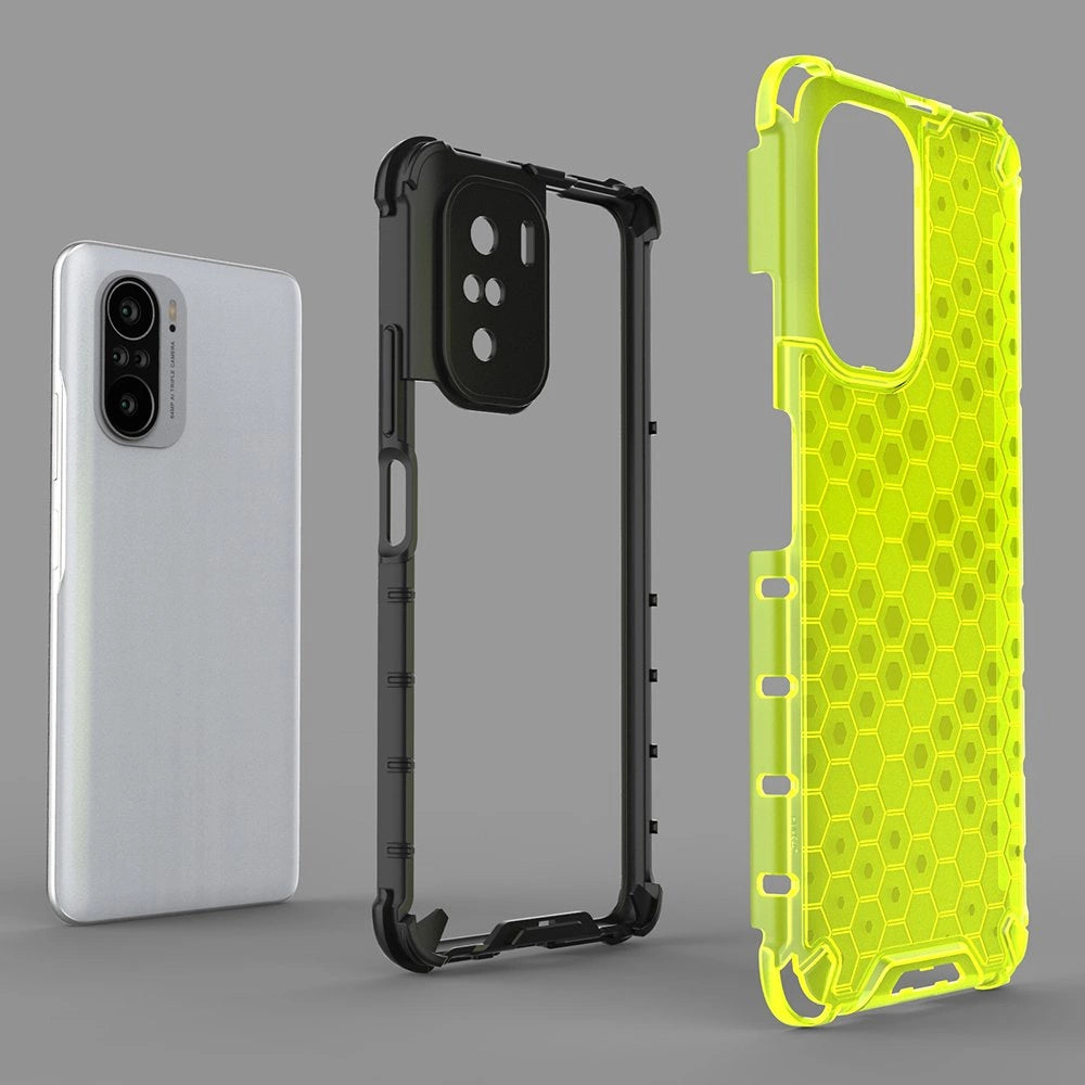 Honeycomb Case armor cover with TPU Bumper for Xiaomi Redmi K40 Pro+ / K40 Pro / K40 / Poco F3 green_4