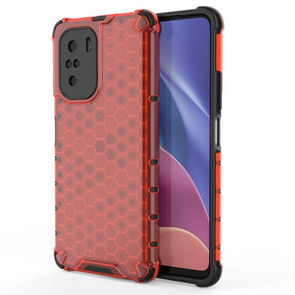 Honeycomb Case armor cover with TPU Bumper for Xiaomi Redmi K40 Pro+ / K40 Pro / K40 / Poco F3 red_0