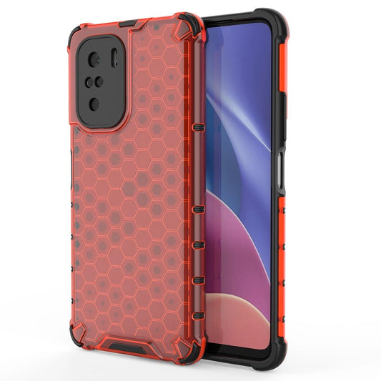 Honeycomb Case armor cover with TPU Bumper for Xiaomi Redmi K40 Pro+ / K40 Pro / K40 / Poco F3 red_0