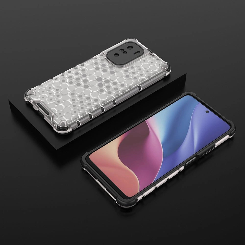 Honeycomb Case armor cover with TPU Bumper for Xiaomi Redmi K40 Pro+ / K40 Pro / K40 / Poco F3 transparent_10