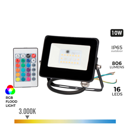 Projetor led rgb 10w 806lm 12,4x3,7x10,6cm edm_0