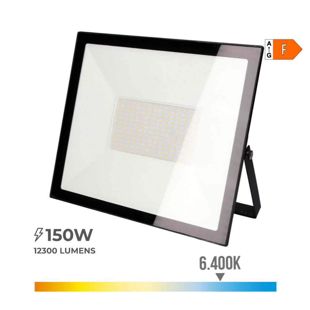 Projetor led 150w 12300lm 6400k luz fria 35x31x4,5cm edm_0