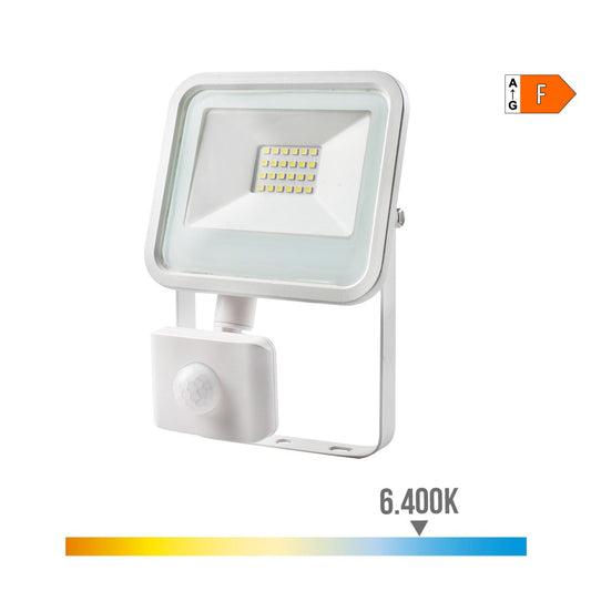 Projetor led 20w 1520lm 6400k luz fria com sensor de presenÃ§a 12,4x4,5x15,8cm edm_0